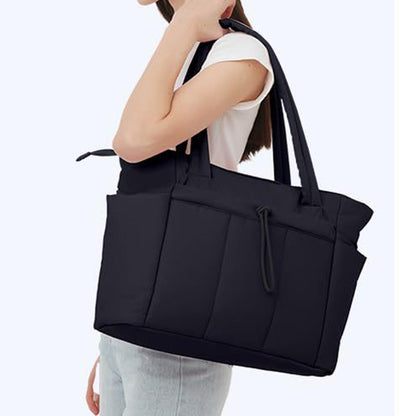 Women¡¯s Handheld Tote Bag ¨C With Cup Holder Compartment and Luggage Sleeve for Travel & Work Black