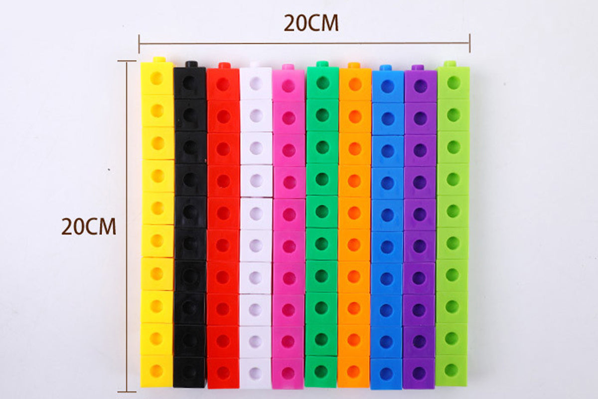 100Pcs Math Cubes Numberblocks for Early Math and Construction Educational Toy