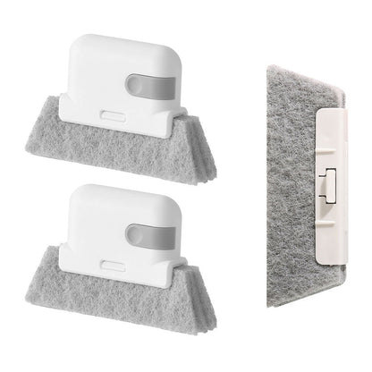 2-in-1 Window Rail Cleaning Tool Track Cleaning Brush Gap Groove Sliding Cleaner with Scraper