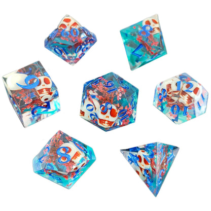 7Pcs Set DND Dice Resin Dice Table Games Accessories Style 2