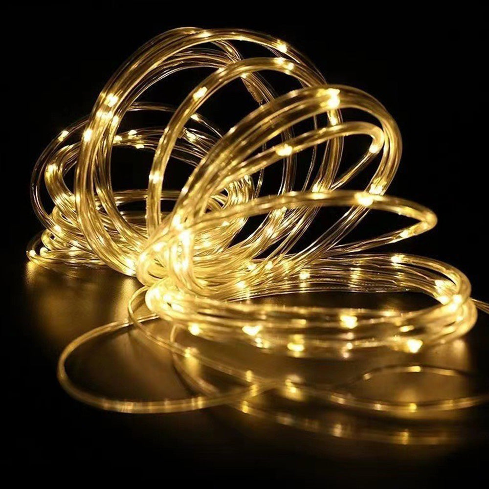 12m Solar Rope Lights with 8 Modes for Parties Weddings - Warm White