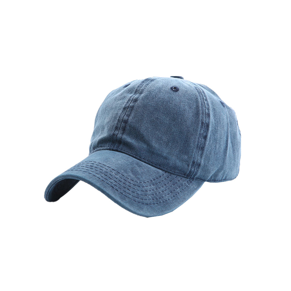 Casual Baseball Cap Adjustable Classic Sport Cap Solid Golf Dad Hat Blue