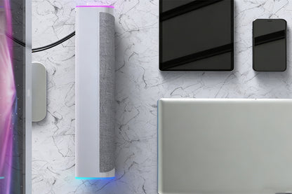 Bluetooth Computer Speakers with Colorful LED Lights for Monitor-Black