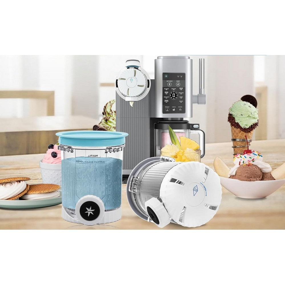 4Pcs Swirl Pints and Lids Compatible with Ninja NC700 NC701 Series for Ice Cream