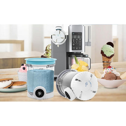4Pcs Swirl Pints and Lids Compatible with Ninja NC700 NC701 Series for Ice Cream
