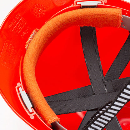 2 Cotton Fire Resistant Foam Hard Hat Sweatbands-Orange