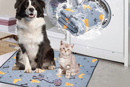 2Pcs Washable Pet Dog Training Pee Pad Reusable Absorbent Cushion Pet Pee Mat-Blue