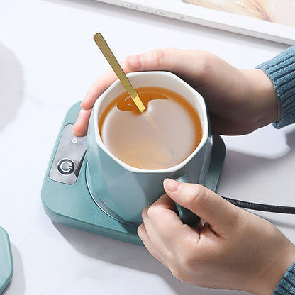 Electric Coffee Mug Warmer Milk Food Hot Plate Cup Warmer for Home Office Green