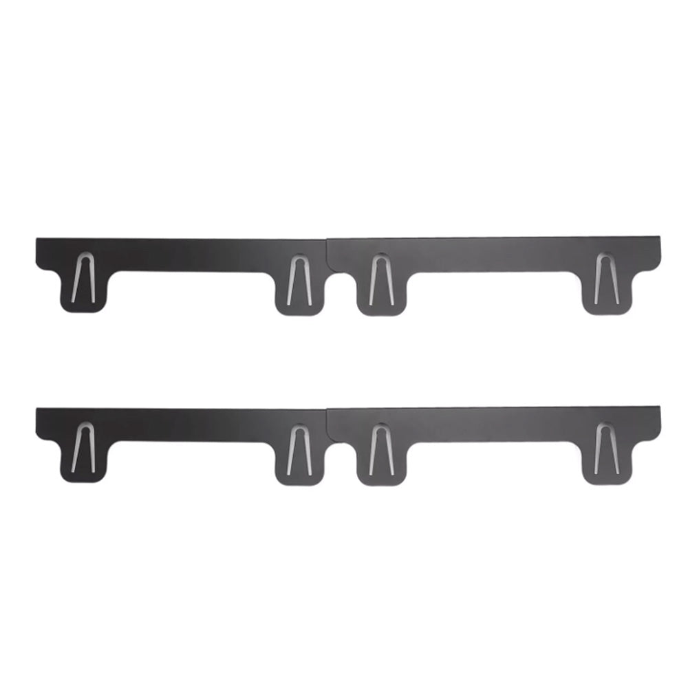 4Pcs Adjustable Stove Gap Fillers Heat Resistant Stove Gap Covers Stainless Steel Gas Stove Side Gap Protector Black