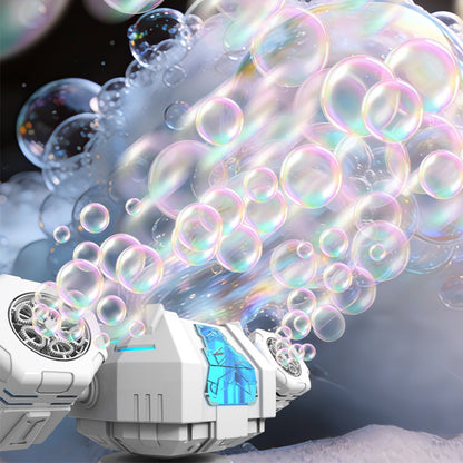 Rechargeable Bubble Machine with RGB Lights - White