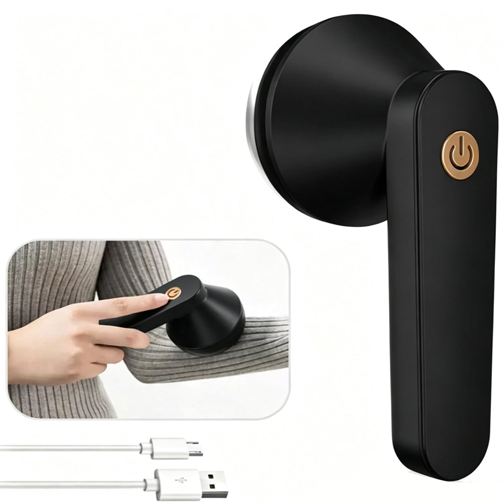 Rechargeable Electric Fabric Shaver and Clothing Fuzz Remover - Black