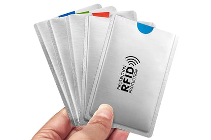 30 PCS Slim RFID Blocking Card Sleeves Credit ID Protector Wallet Shield-Silver
