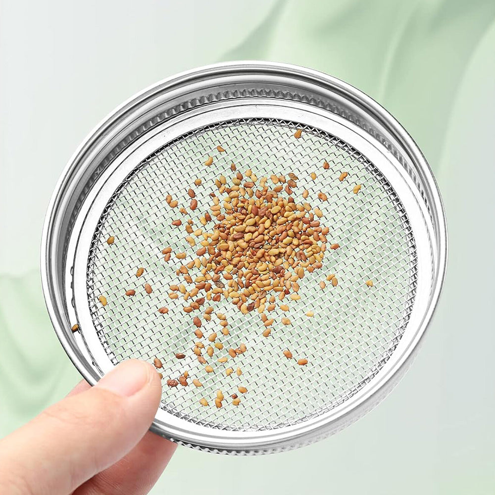 2Pcs Stainless Steel Sprouting Lid with Mesh Filter for 32 oz Wide Mouth Mason Jars