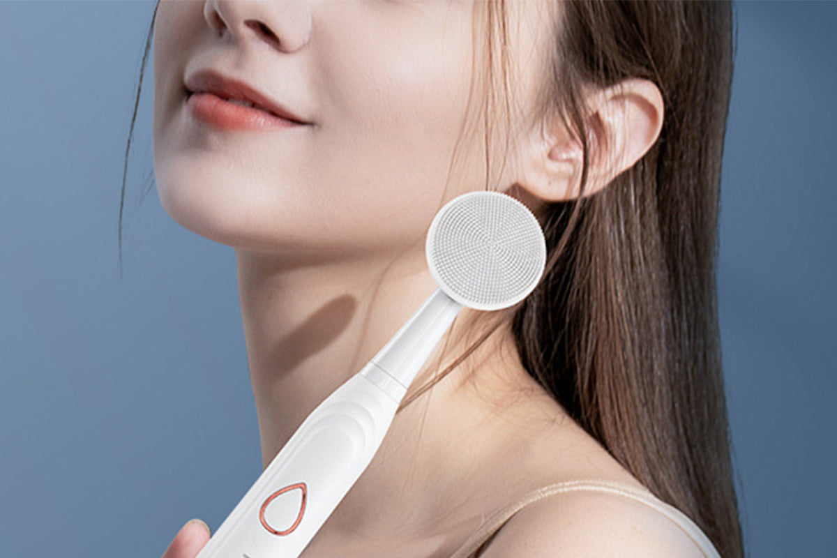 2Pcs Adults Sonic Electric Toothbrush Brushing Cleansing Massage 3-in-1 Multifunction Electric Toothbrushes Set-White