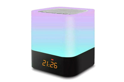 Bluetooth Music Speaker Alarm Clock Touch LED Night Light Desk Bedside Lamp