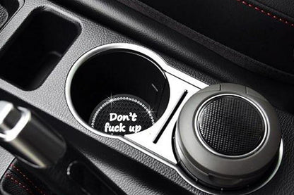4Pcs Bling Cup Holder Coasters Auto Cup Holder Inserts Anti-Slip for Women Girls -Black