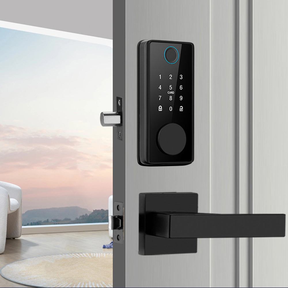 Smart Keyless Door Lock Fingerprint Password Card App Control Auto Lock