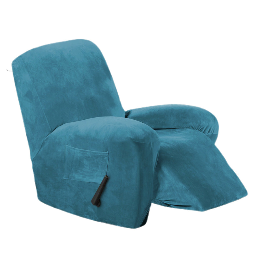 4Pcs Recliner Chair Cover Stretch Sofa Slipcover Separate Couch Covers-Blue