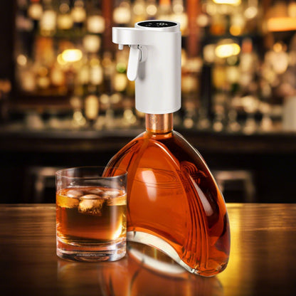 Smart Digital Wine Spirit Bottle Dispenser with Touch Screen-White