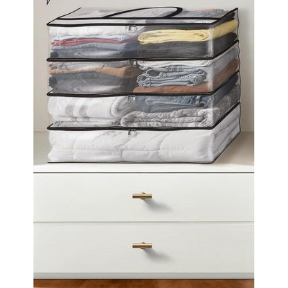4Pcs Clear Under Bed Storage Containers 60L Sheet Organizers and Storage