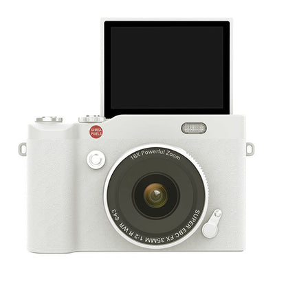 4K 64MP Vlogging Camera with Flip Screen & 16X Digital Zoom White