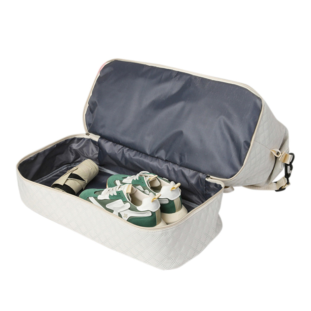2Pcs Travel Duffle Bag Weekender Bags for Women with Shoe Compartment Hospital Bags-White