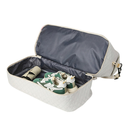 2Pcs Travel Duffle Bag Weekender Bags for Women with Shoe Compartment Hospital Bags-White