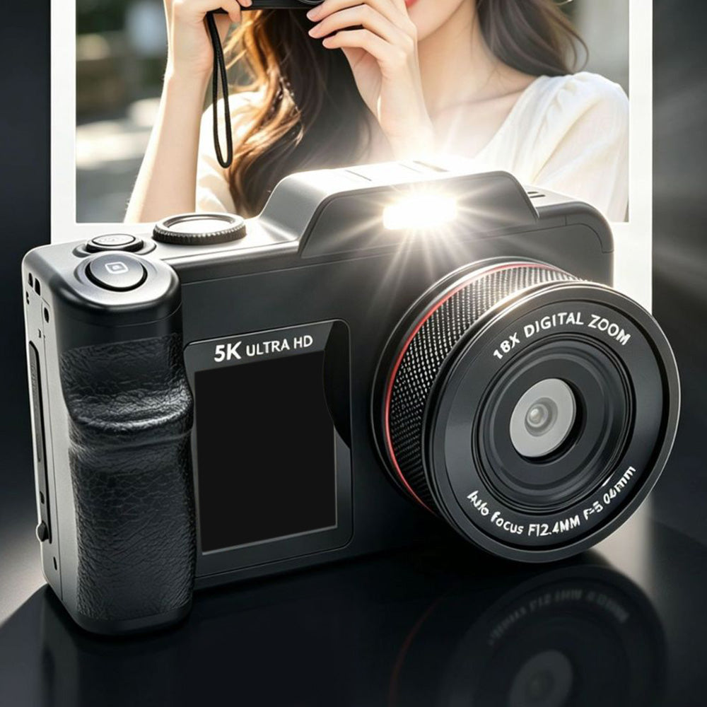 5K Dual Screen Digital Camera 18X Zoom Autofocus Video Camera