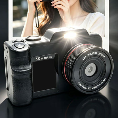 5K Dual Screen Digital Camera 18X Zoom Autofocus Video Camera