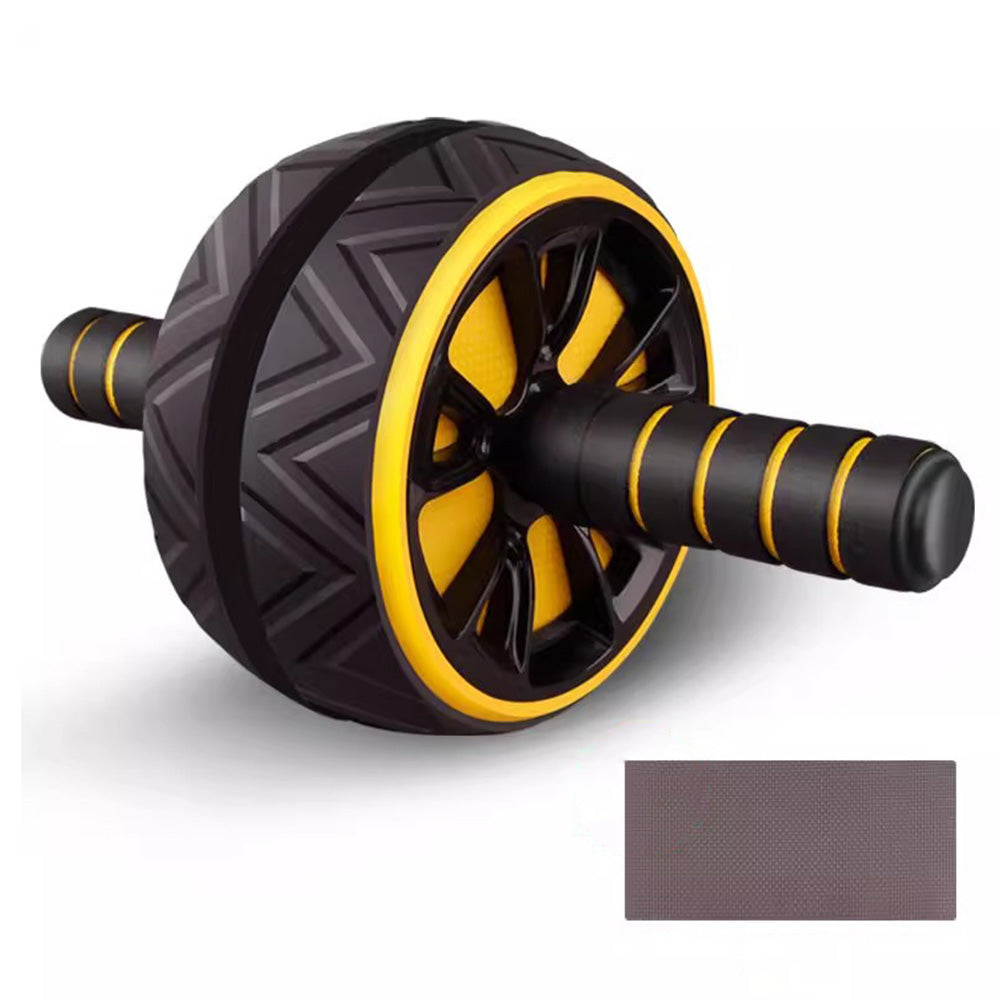 Wide Ab Roller Wheel for Home Gym Core Training-Yellow