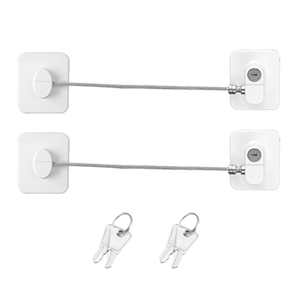 2 Pack Fridge Lock with Keys-White