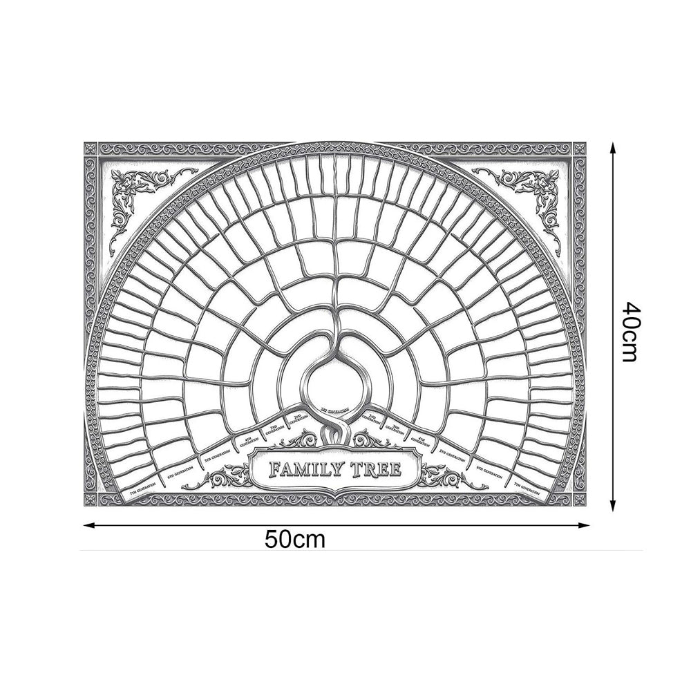 Family Tree Chart 6 Generation Genealogy Poster Blank Fillable Ancestry Chart Style 2
