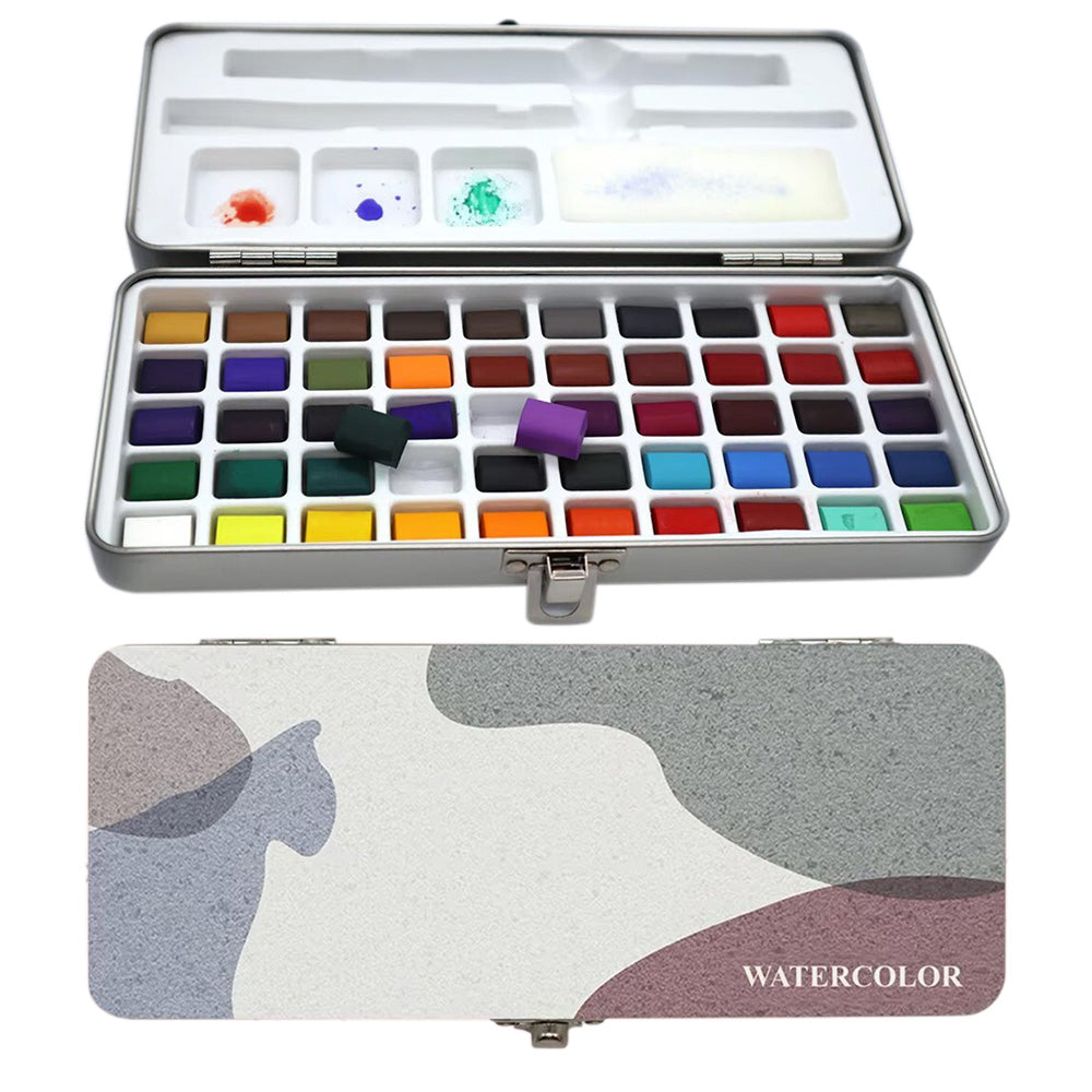 50 Colors Watercolour Paint Set with Brushes for Artists and Hobbyists