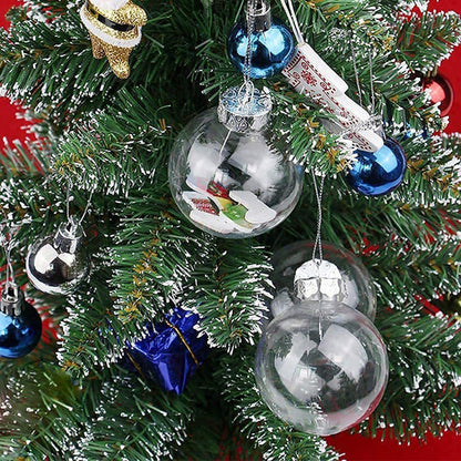 12 Clear 8cm PET Fillable Shatter Resistant Christmas Ornament Balls