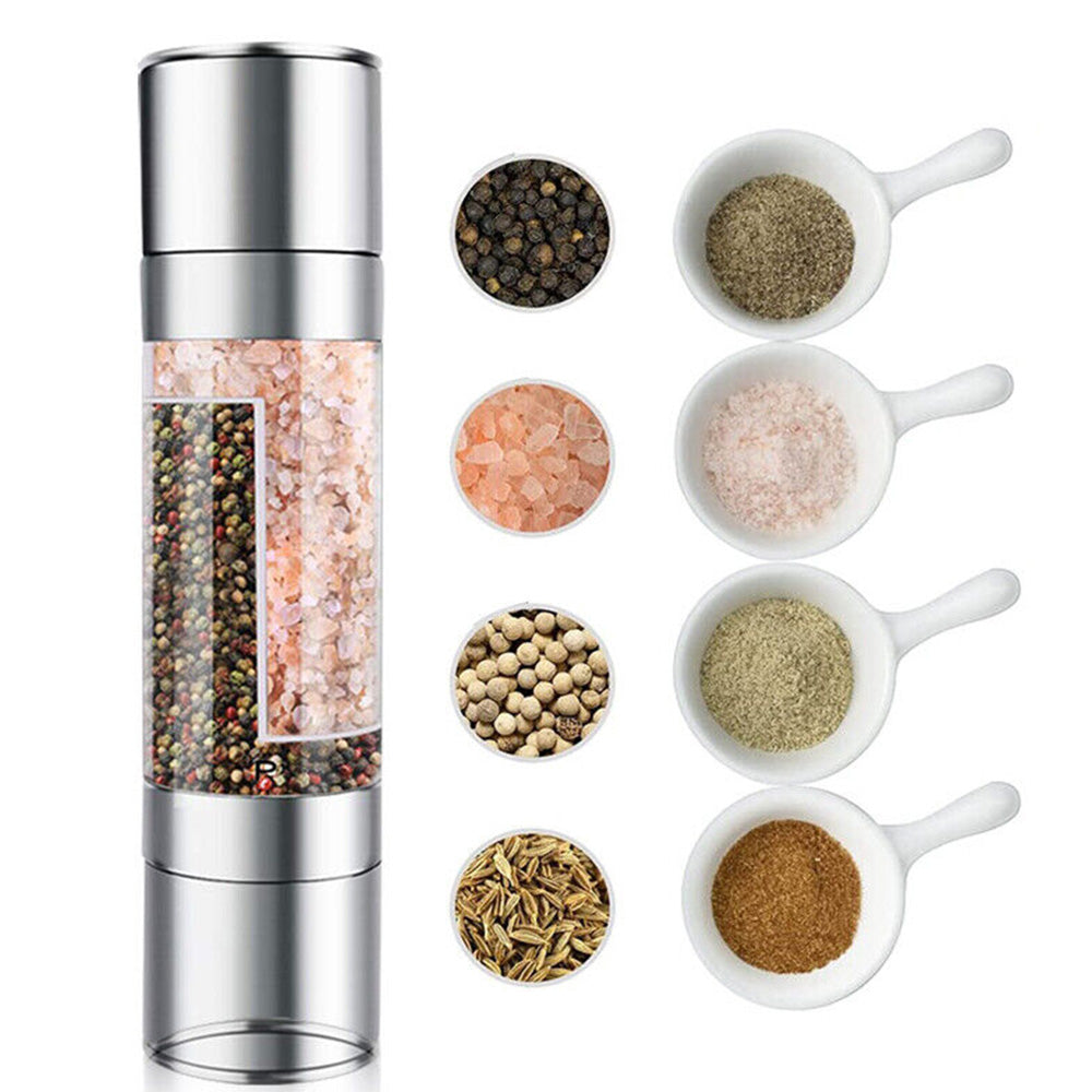 2-in-1 Stainless Steel Salt & Pepper Grinder a€?Adjustable Spice Mill for Kitchen