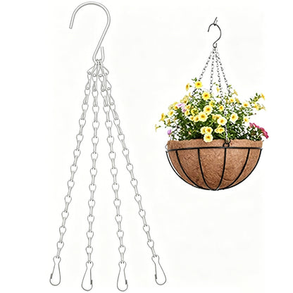 2Pcs 4 Point Hanging Basket Chain Set Basket Hangers for Planters-Round Buckle