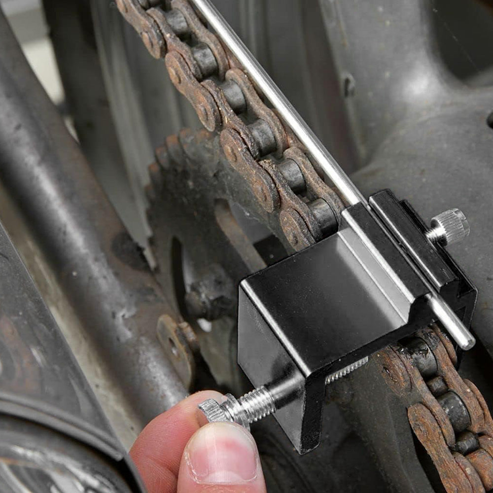 Motorcycle Chain Alignment Tool Chain Straightener Corrector for Dirt Bike ATV-Blue