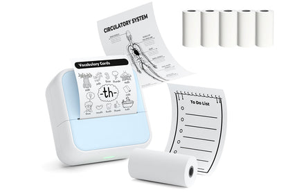 Mini Sticker Printer Portable Bluetooth Thermal Printer for Photo Notes-Blue