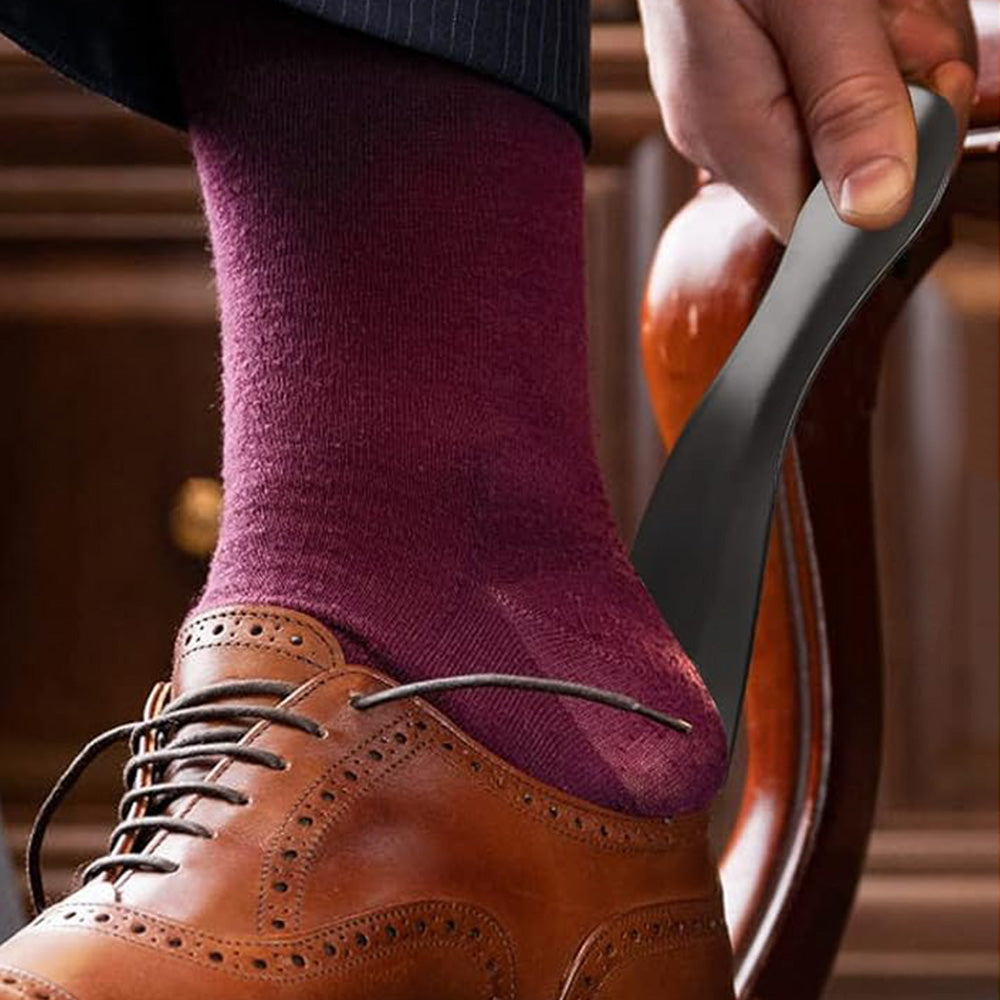 2PCS Metal Long Handle Shoe Horn Set for Men and Women