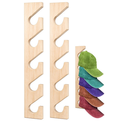 2 Pack Engineered Wood Hat Rack Hat Organizer for Wall - Khaki