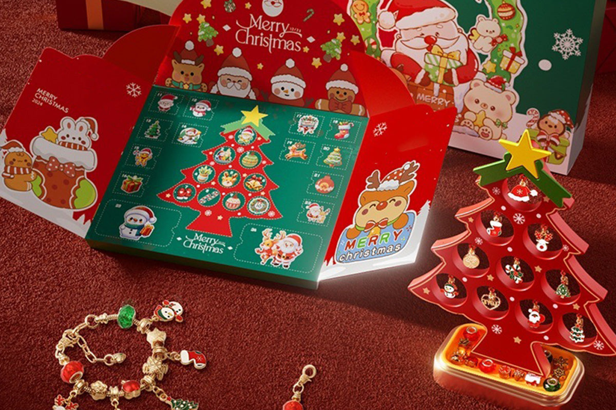 Christmas Advent Calendar Bracelet DIY Jewelry Blind Box Christmas Tree Gift Set
