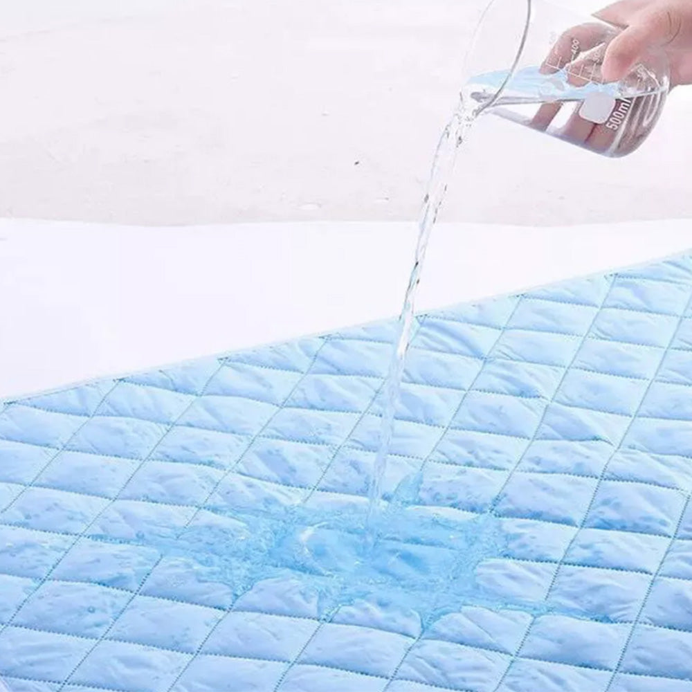 2Pcs Reusable Large Urine Mat Water Resistant Nappy Diaper Changing Pad Blue