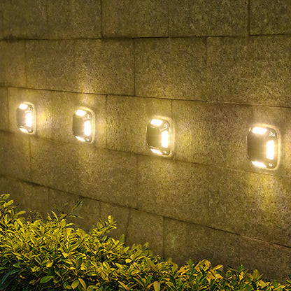 4Pcs 8LED Solar Powered Deck Lights Garden Path Wall Lamp -Warm White