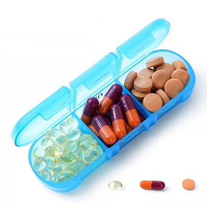 Weekly Pill Box Organizer 7 Days Tablet Storage Dispenser With One Side Large Openings-Clear