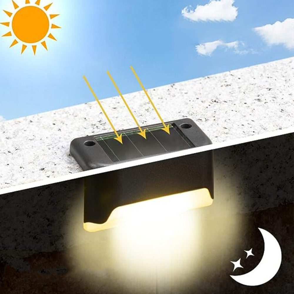 8Pcs Set Solar LED Deck Lights Outdoor Step Fence Lamp for Stairs Path Garden Patio Pathway