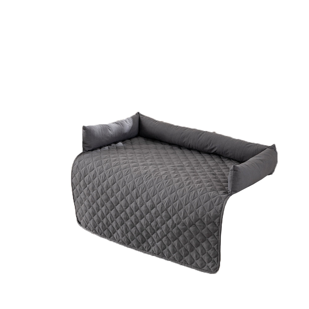 Plaid Water-resistant Sofa Cover for Pet Couch Cover Dogs Bed Cushion Gray