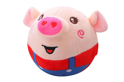 2Pcs Active Moving Pet Plush Toy Interactive Bouncing Ball Sound Electronic Dog Toy-Red