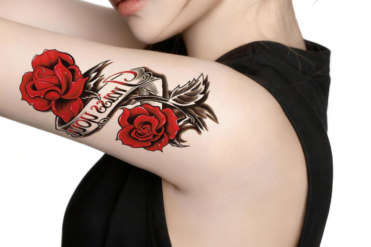 10Pcs Floral Waterproof Temporary Tattoo Stickers for Arms Body Art