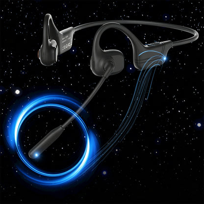 Open Ear Air Conduction Bluetooth Headphones with Noise Canceling Mic for Sports-Black