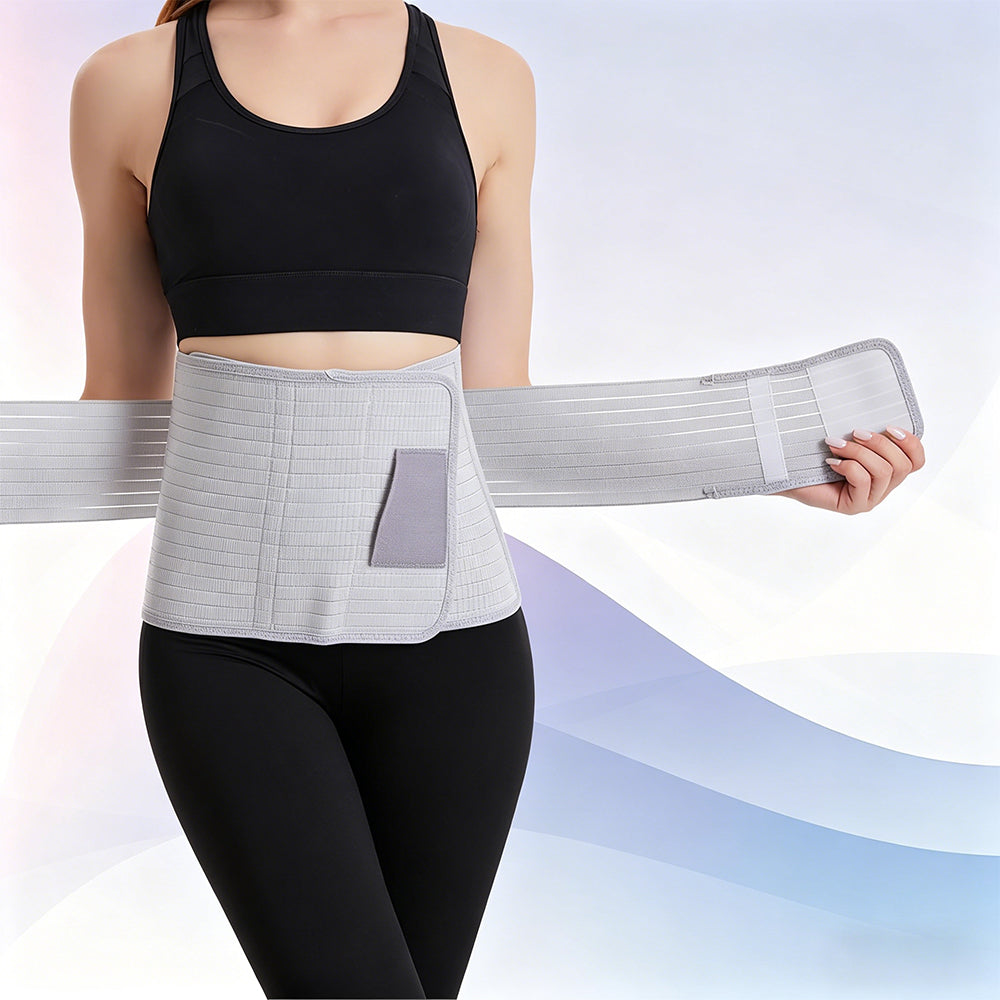 Bamboo Charcoal Fiber Belly Band Postpartum Abdominal Binder for Women-Grey